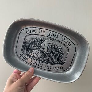 Vintage 1970s solid Pewter Wilton Armetale Bread Plate